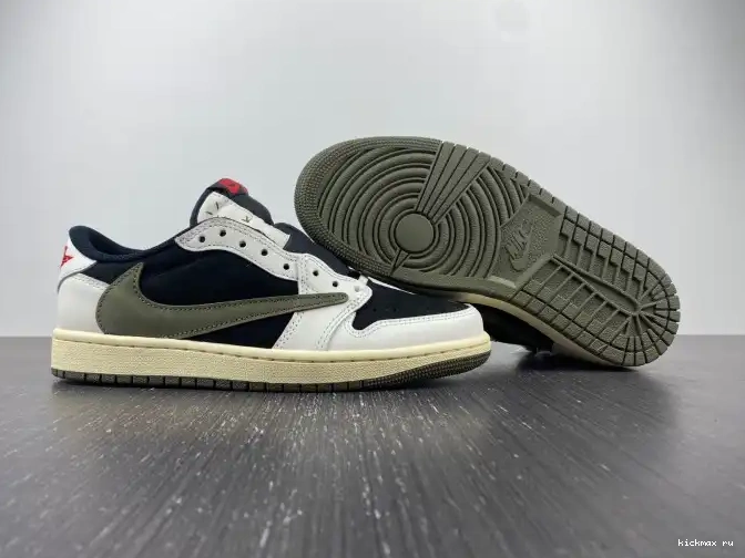 Rep Kickmax Olive Jordan Scott Low Travis Air x 1 WMNS DZ4137-106 OG 0513